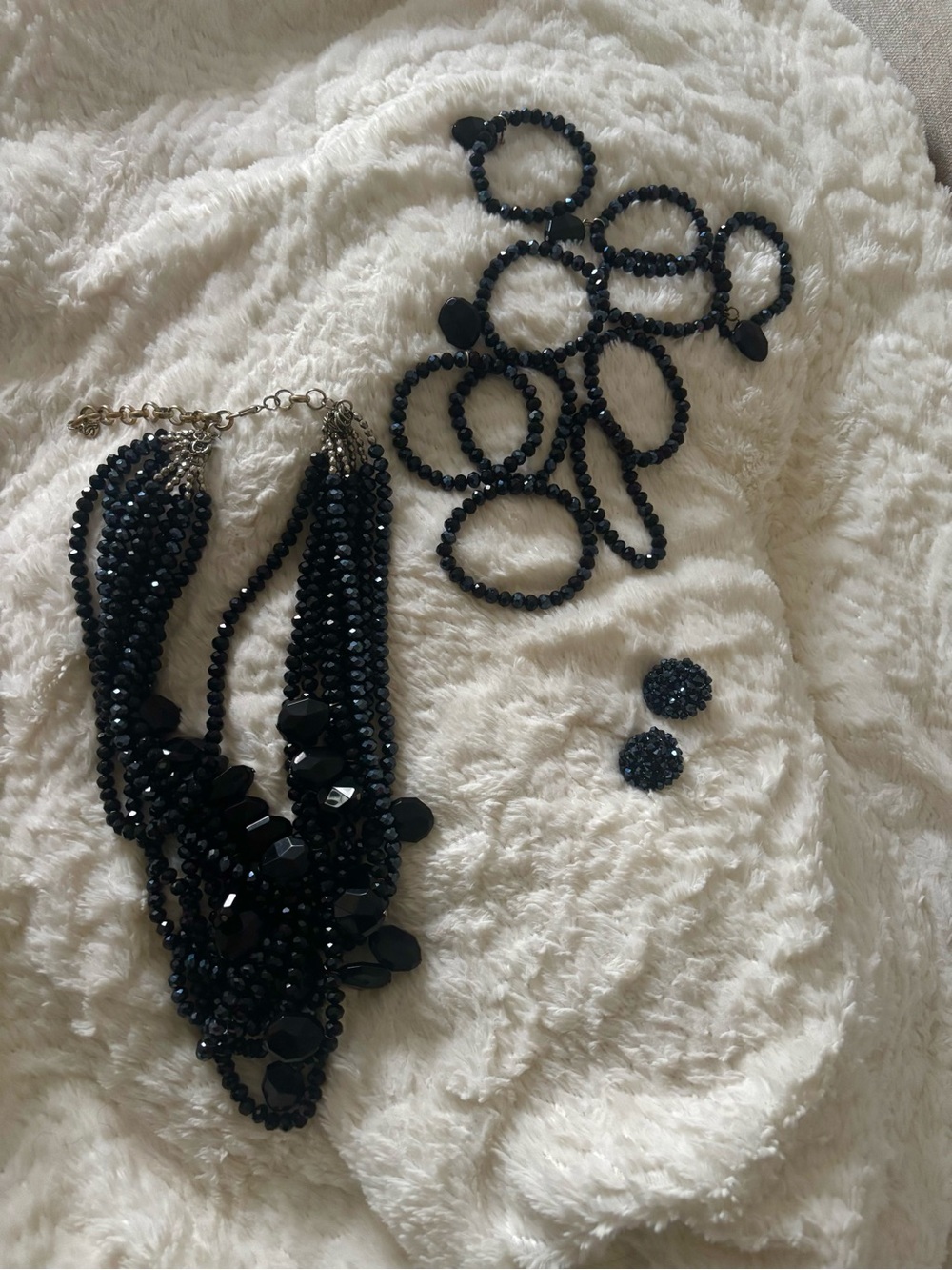 Sassy Jones Black Malia Necklace, Bracelets & Earring Set